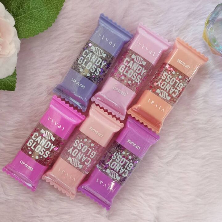 Cute Candy Lip Gloss Set – Pack of 6 Moisturizing Glossy Shades