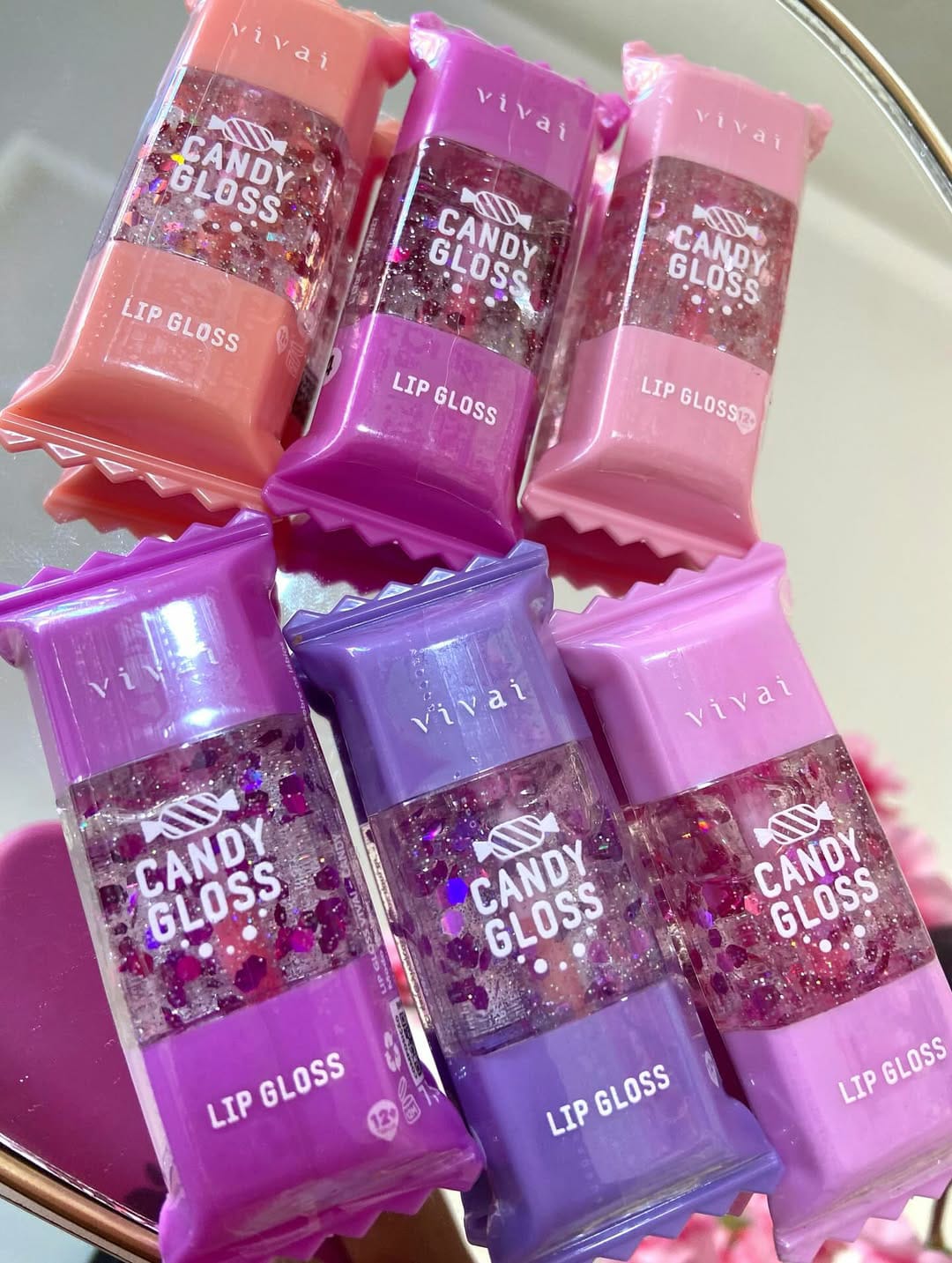 Cute Candy Lip Gloss Set – Pack of 6 Moisturizing Glossy Shades