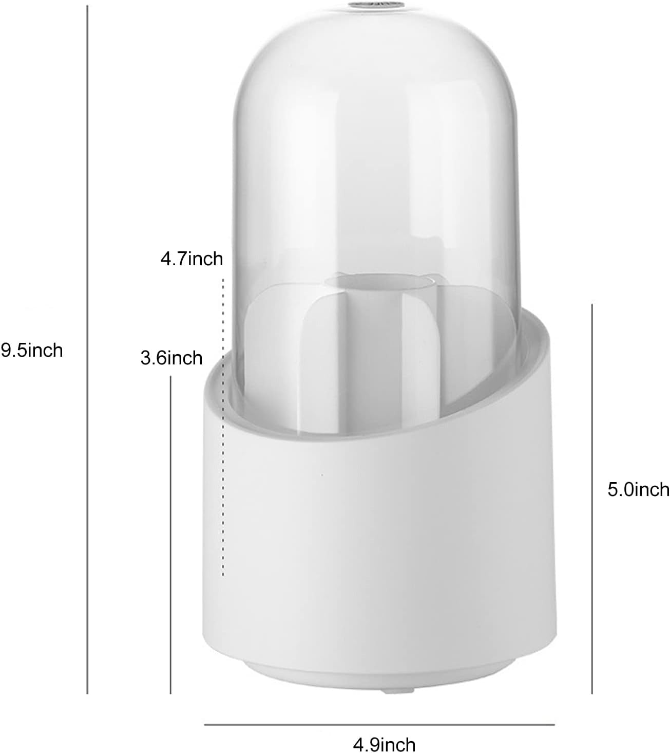 360° Rotating Makeup Brush Storage Box – Multi-Compartment Cosmetic Organiser