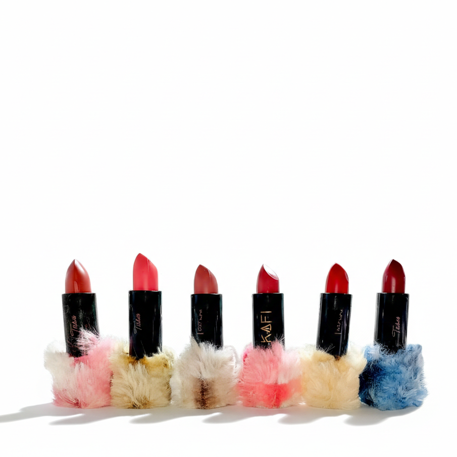 High Pigmented Fur Style Fluffy Lipstick Set – 6 Vibrant Shades Collection