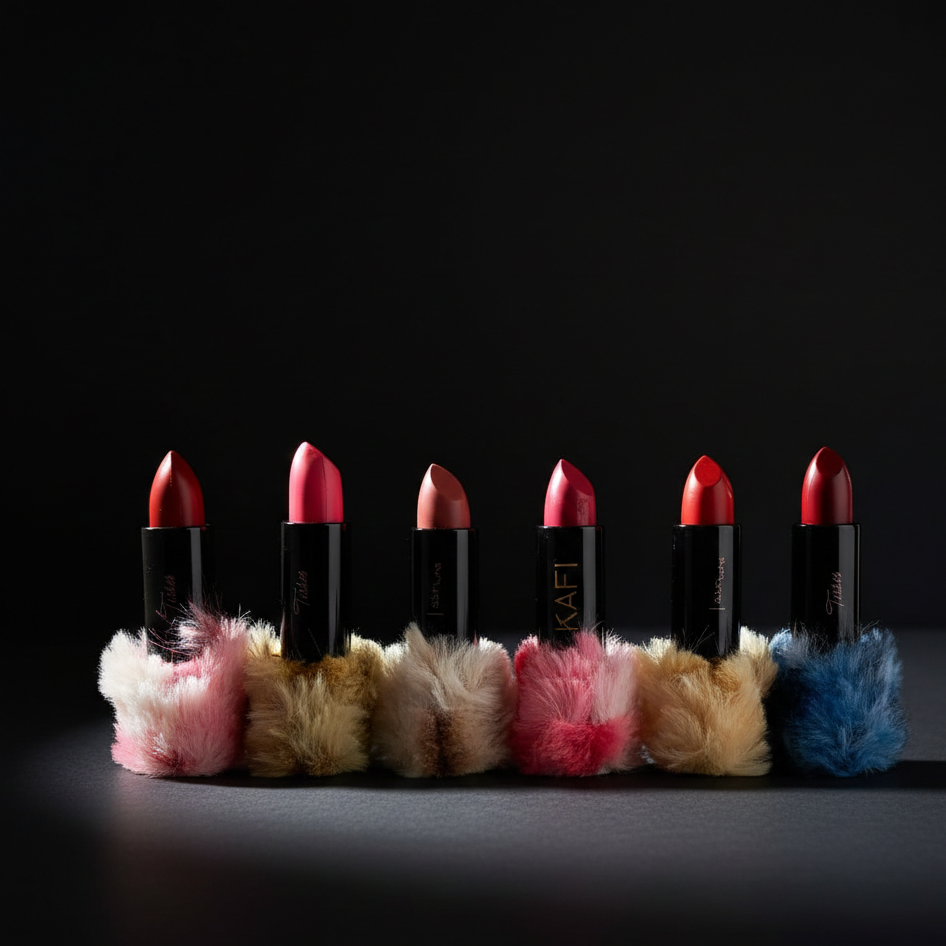 High Pigmented Fur Style Fluffy Lipstick Set – 6 Vibrant Shades Collection