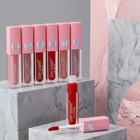 Sam Sugar Matte Liquid Lipsticks Pack of 4 – Long-Lasting Multi-Shade Matte Collection