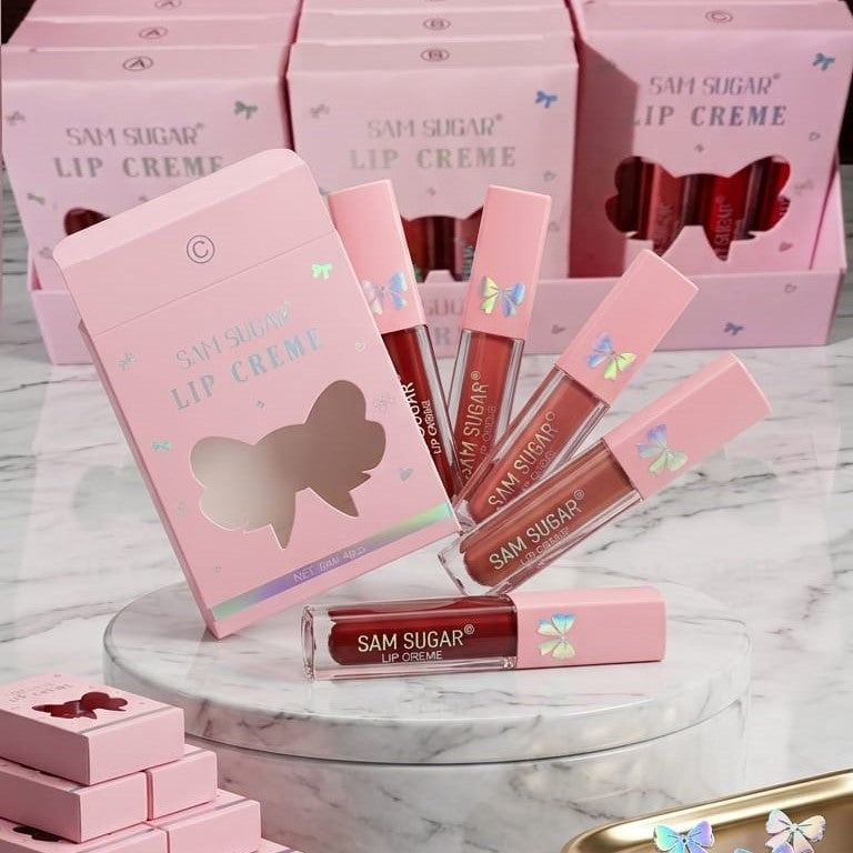 Sam Sugar Matte Liquid Lipsticks Pack of 4 – Long-Lasting Multi-Shade Matte Collection