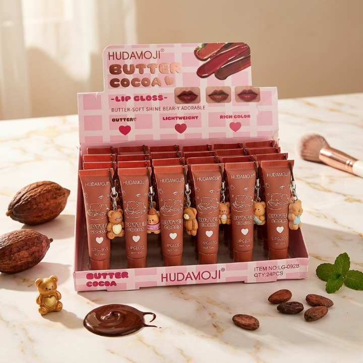 Hudamoji Butter Cocoa Matte Lip Gloss Set – Multi-Shade Rich Pigment Collection