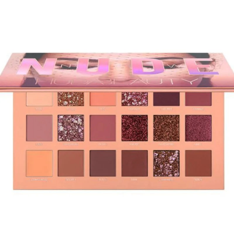 18-Color Nude Eyeshadow Palette – Matte & Shimmer Collection