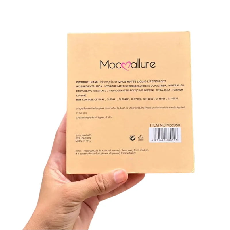 Mocallure Matte Liquid Lipstick Set – 12 Long-Lasting Shades