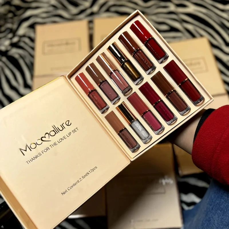 Mocallure Matte Liquid Lipstick Set – 12 Long-Lasting Shades