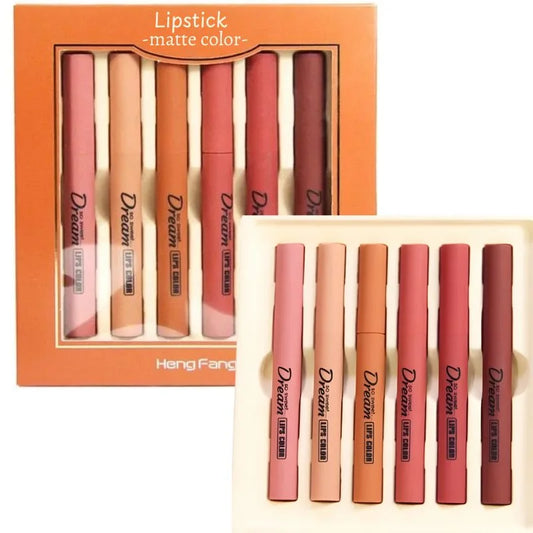 Hengfang Matte Dream Lipstick Set – 6 Nude Shades