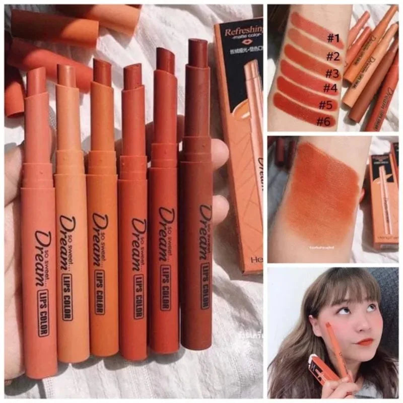 Hengfang Matte Dream Lipstick Set – 6 Nude Shades