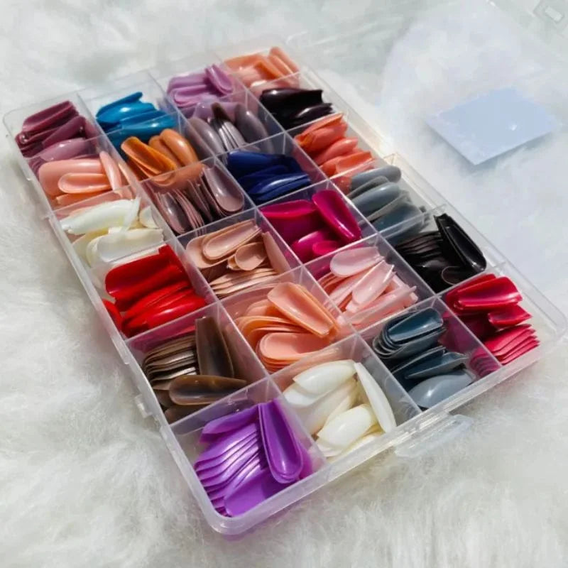24-Piece Acrylic Artificial Nails Kit – Full Cover Press-On Nails